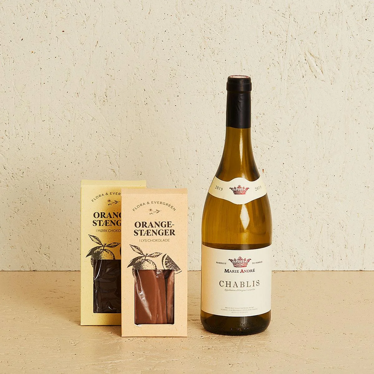 Marie André, Chablis med Flora & Evergreen orangestænger